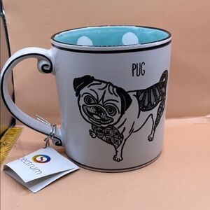 Spectrum Pug Illustration Mug - Black and White